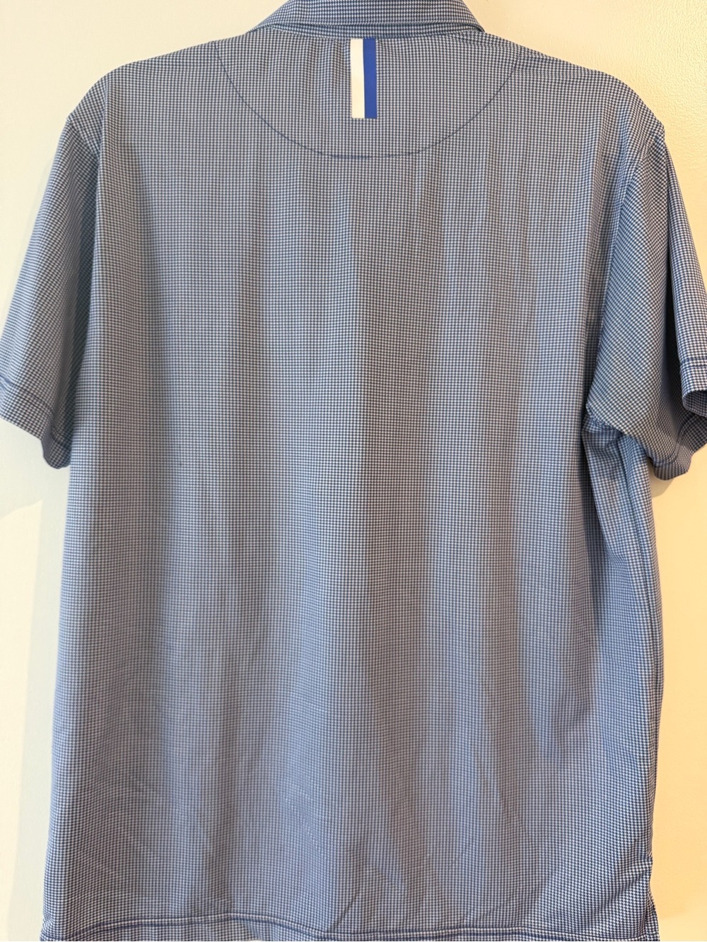 Rhoback Blue Micro-Check Performance Polo - Picture 4 of 5